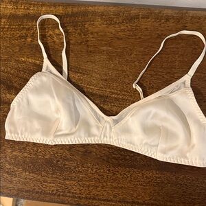 Free People Cream Satin Bralette